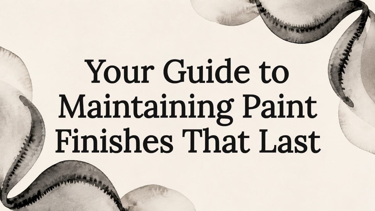 Your Guide to Maintaining Paint Finishes That Last